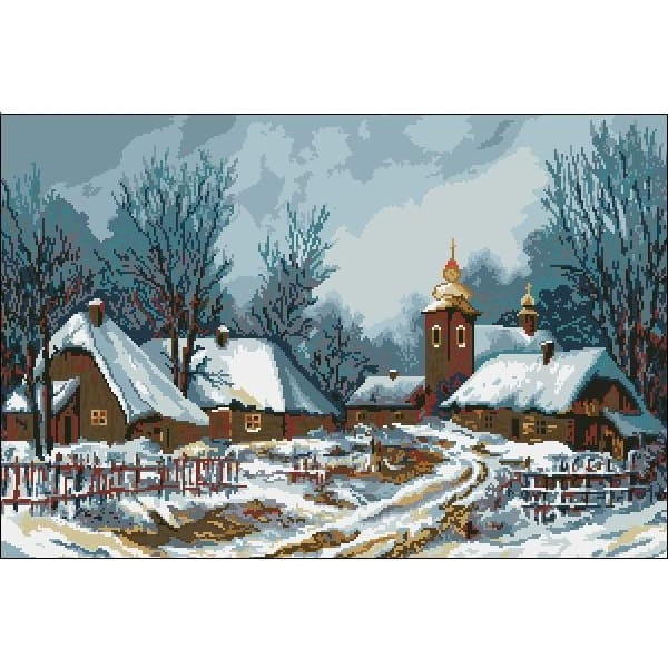 9204 Kanwa do haftu - Leszek Stochla - Zimowe chaty.jpg
